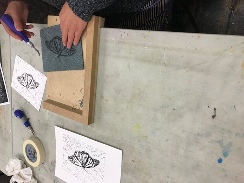 Learner work from  a Printmaking course