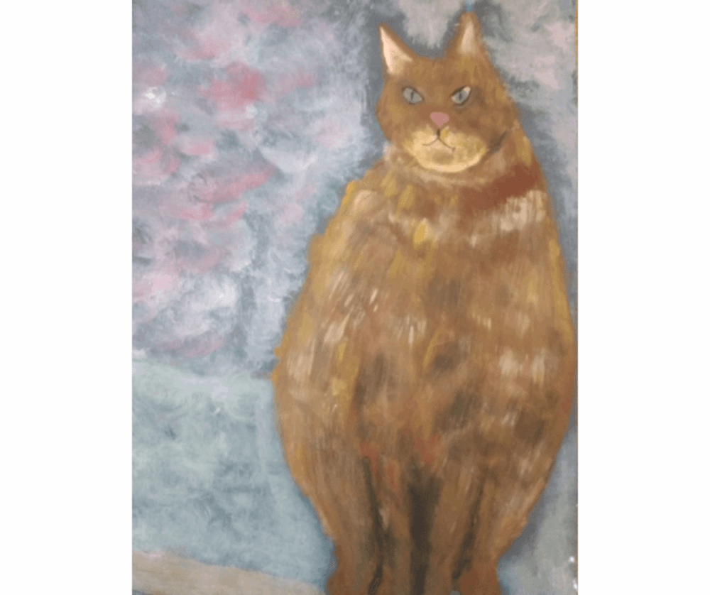 Learner Painting of large ginger cat