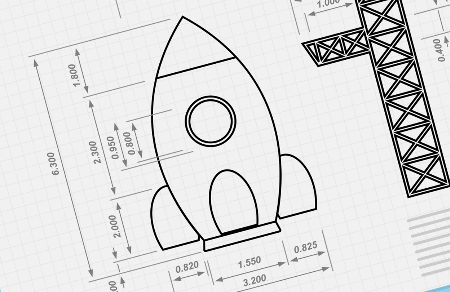 Drawing of a rocket
