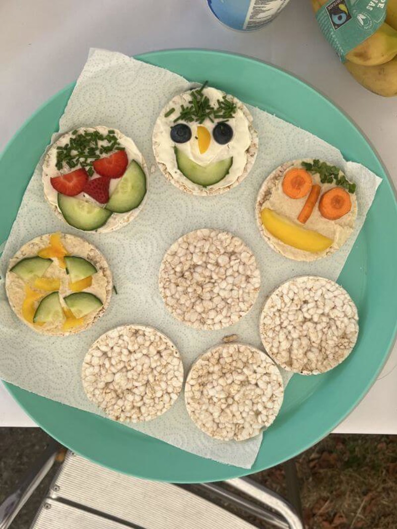 Rice cake toppings made by our learners