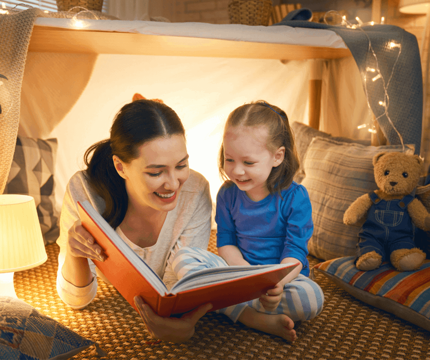 Lady reading to child