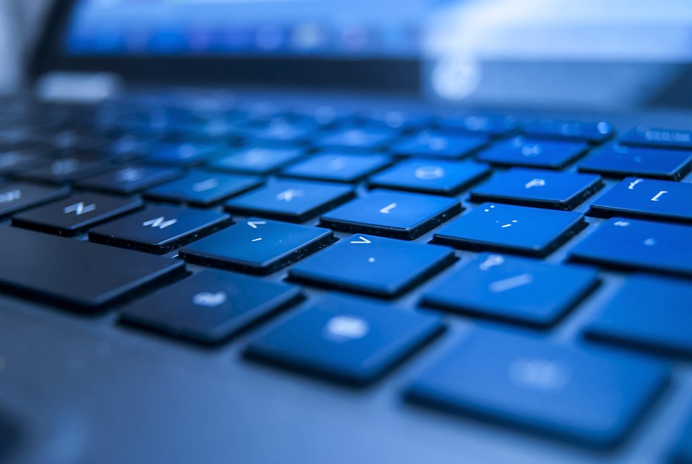 Laptop keyboard close-up