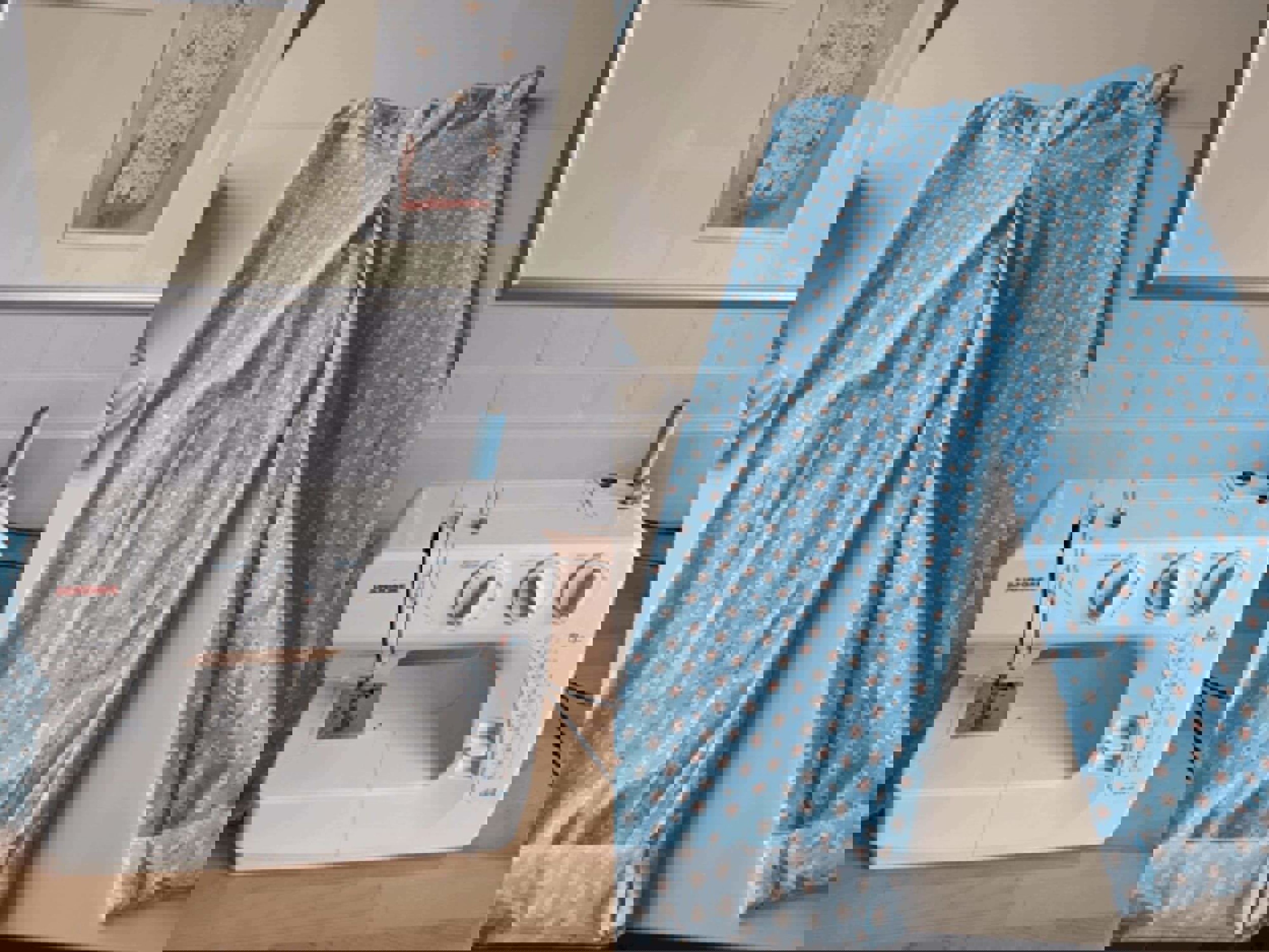 Sewing machine and handmade trousers