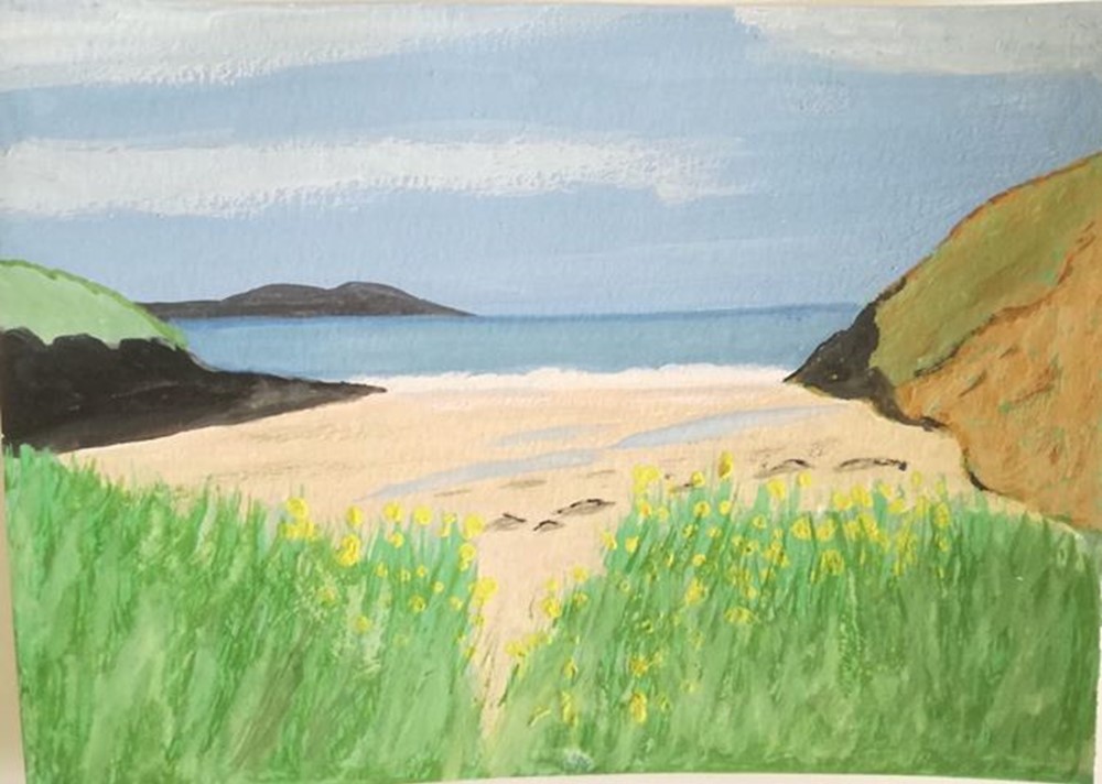 Learner painting of a beach