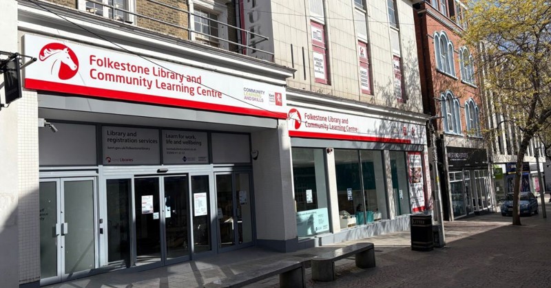 Outside of Folkestone Library and Community Learning Centre