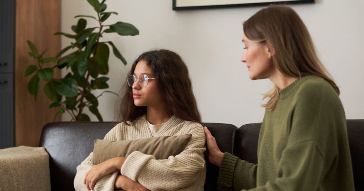 Parent and child talking