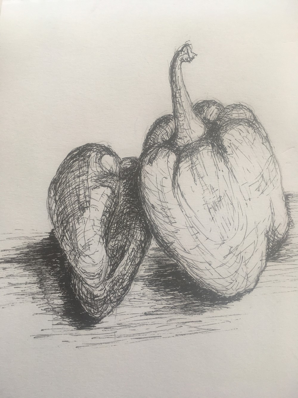 Learner sketch depicting peppers