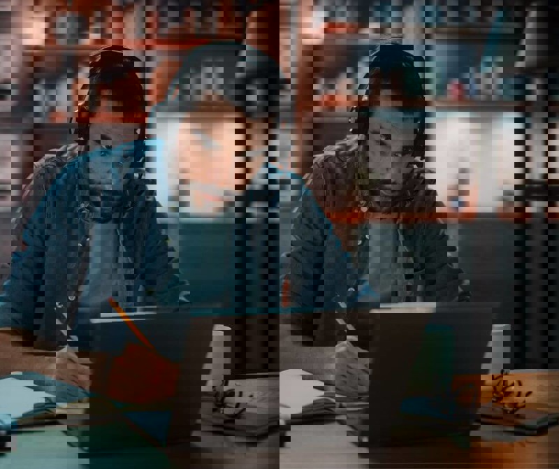 Man working at a laptop