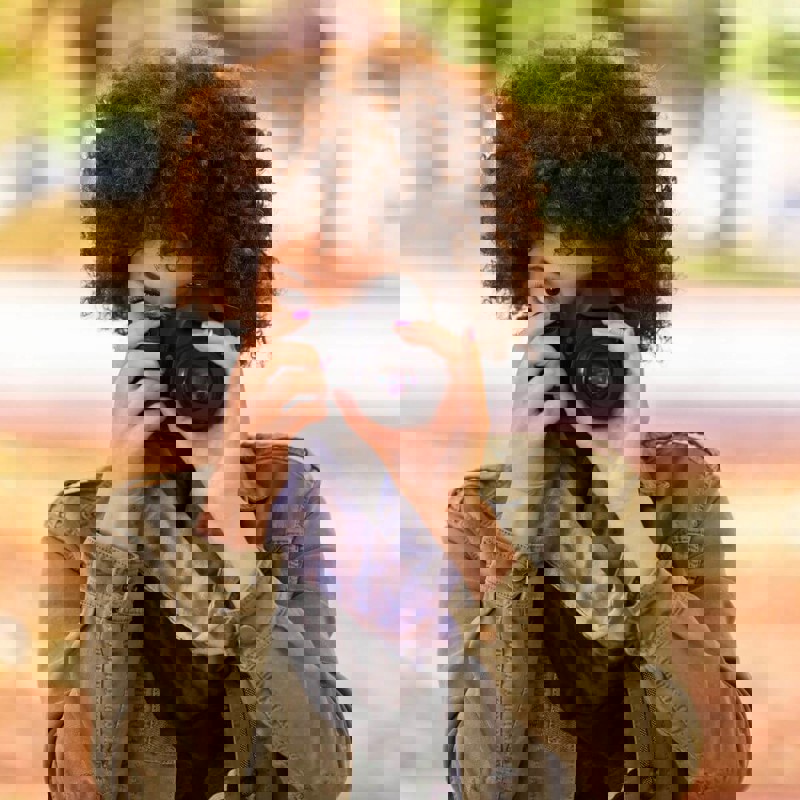 Woman using a camera