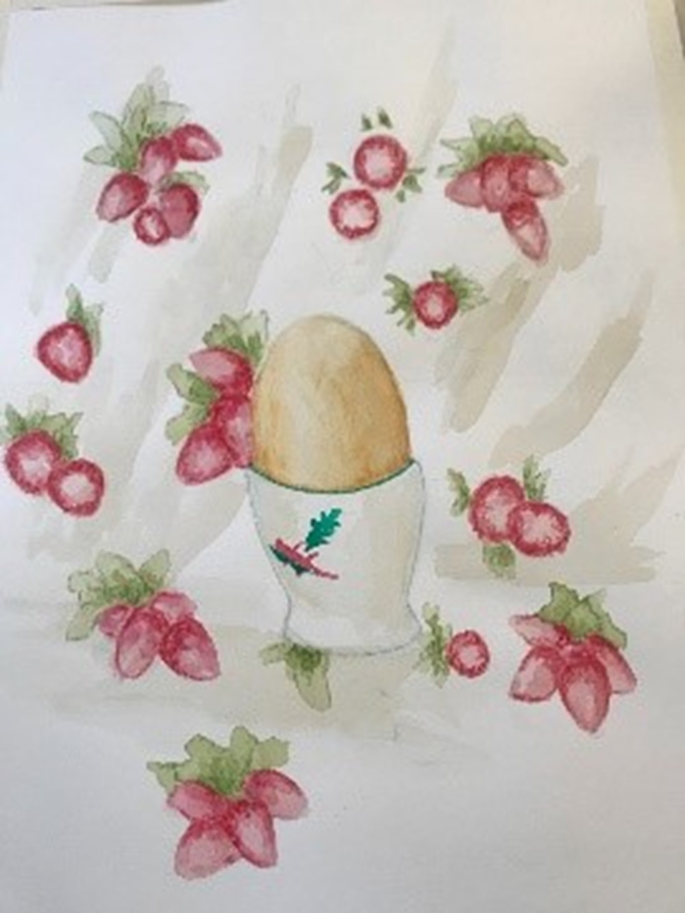 Learner painting of an egg cup