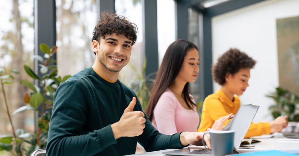 Young person smiling