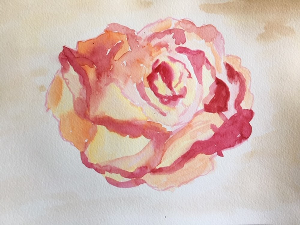 Learner painting of a rose